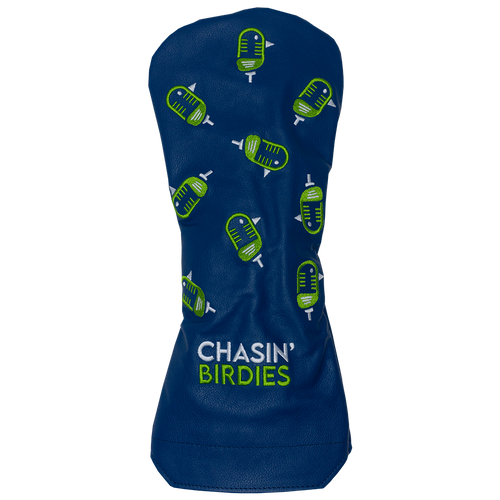 Blue Chasin Birdies Golf Club Cover with the Chasin Birdies logo